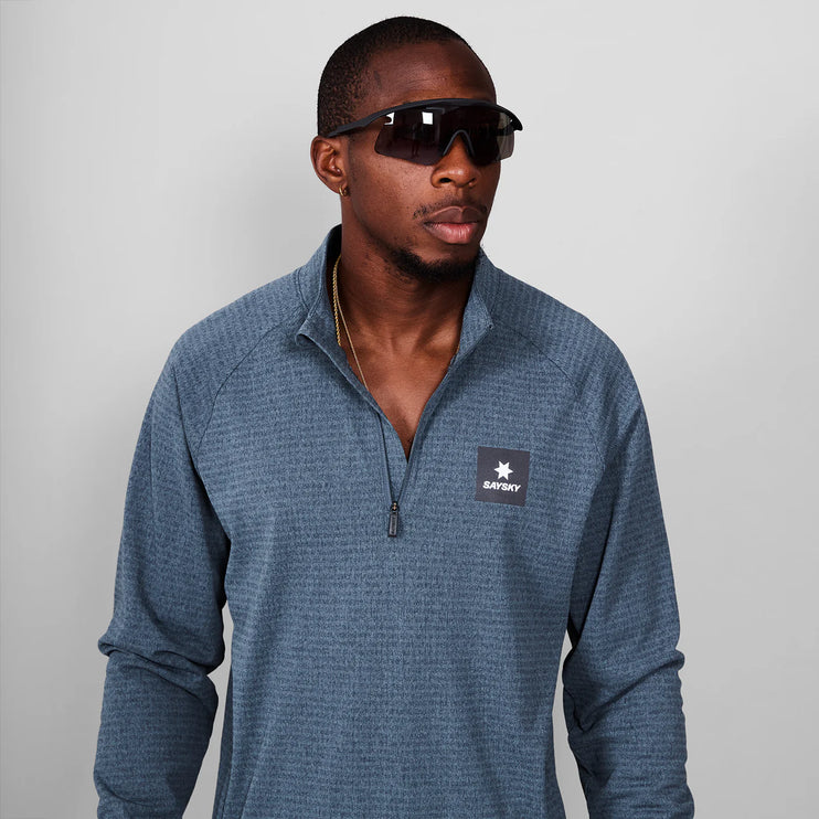 Saysky | Blaze Half Zip | Lightweight Fleece | Heren | Blue Melange