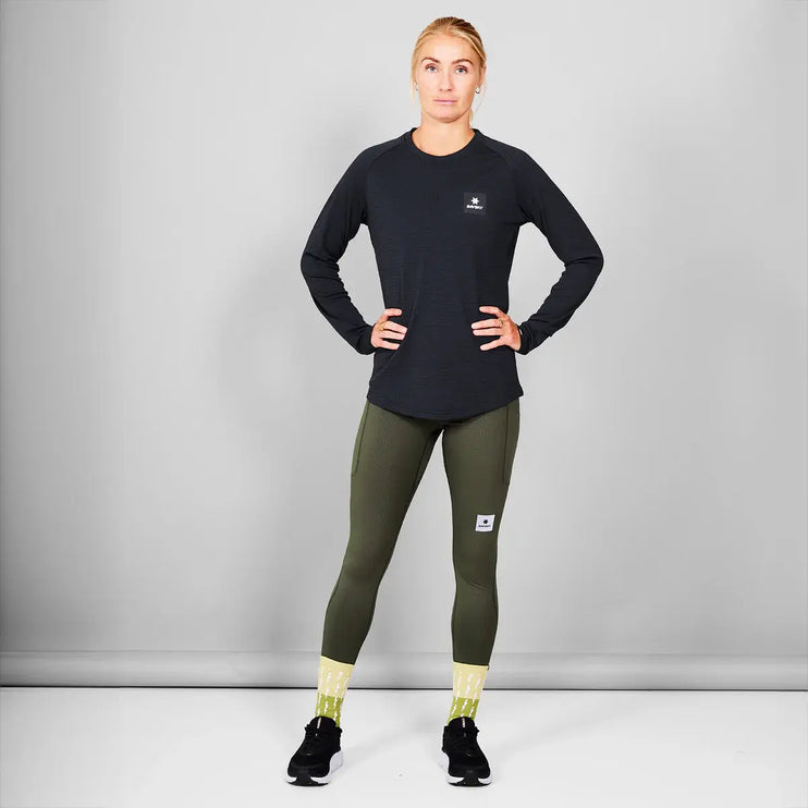 Saysky | Blaze Long Sleeve | Lightweight Fleece | Dames | Black SAYSKY