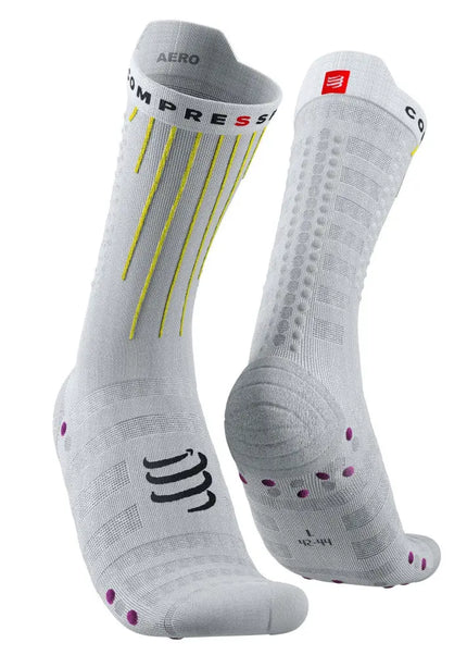 Compressport | Aero Socks | White / Safe Yellow / Neo Pink Compressport