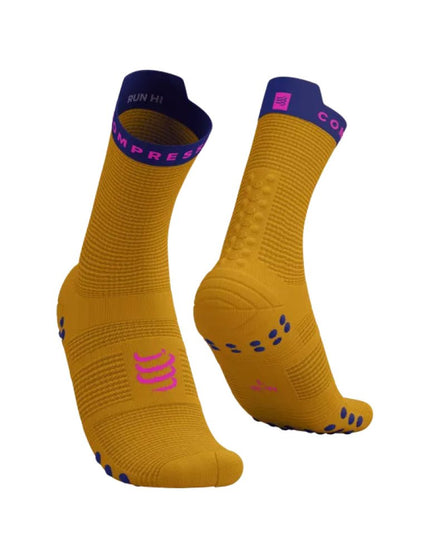 Compressport | Pro Racing Socks V4 | Run High | Saffron / Dazz Blue Compressport