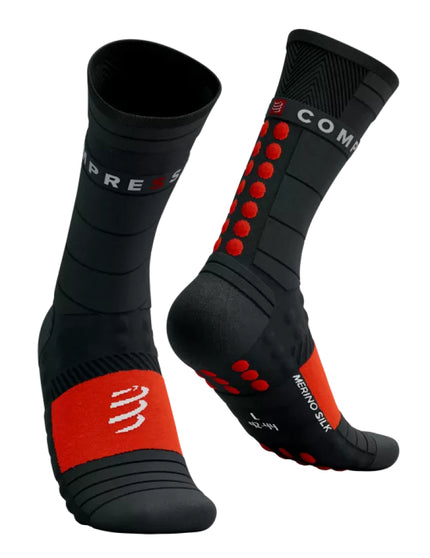 Compressport | Pro Racing Socks | Winter Run | Black / High Risk Red Compressport