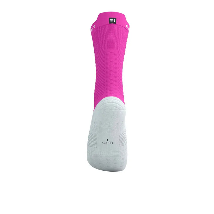 Compressport | Pro Racing Socks V4 | Bike | White / Neon Pink Compressport