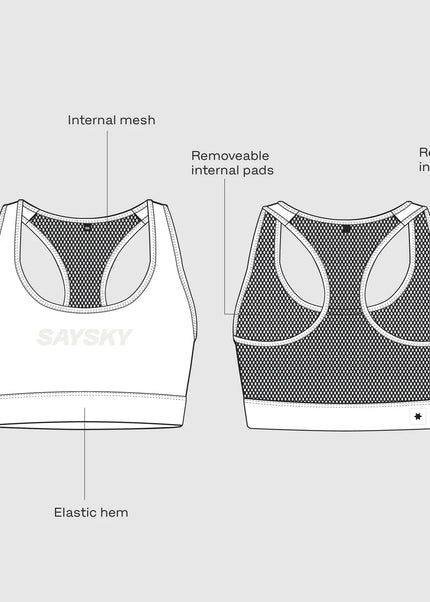 Saysky | Clean Combat Sports Bra | Grey | Dames SAYSKY