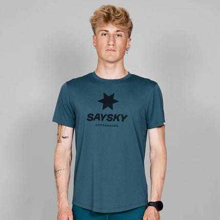 Saysky | Logo Combat T-Shirt | Blue | Heren SAYSKY