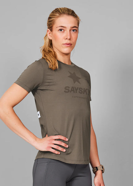 Saysky | Logo Combat T-Shirt | Brown Melange | Dames SAYSKY