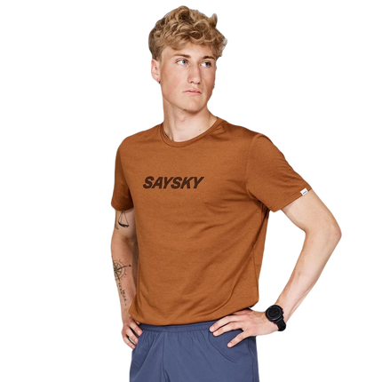 Saysky | Logo Pace T-Shirt | Heren | Orange Melange SAYSKY