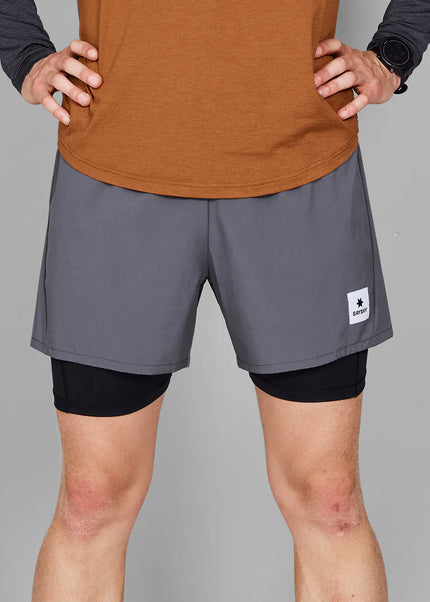 Saysky | Pace 2-in-1 Shorts | Heren | Grey SAYSKY