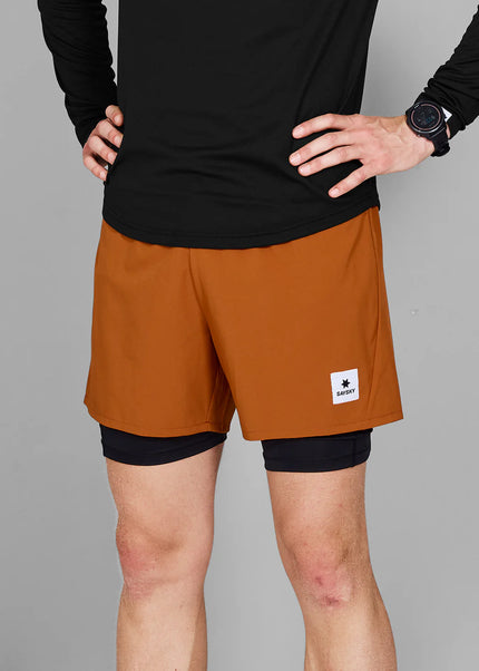 Saysky | Pace 2-in-1 Shorts | Heren | Orange SAYSKY