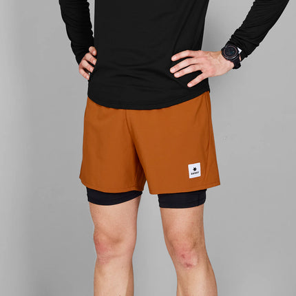 Saysky | Pace 2-in-1 Shorts | Heren | Orange SAYSKY