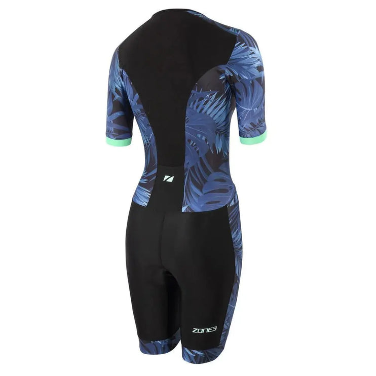 Zone3 | Activate Plus Short Sleeve | Trisuit | Dames | Navy / Green Zone3