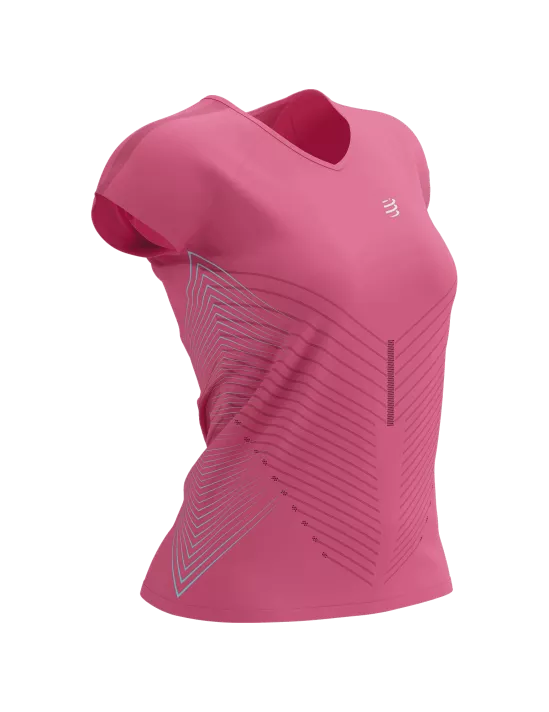 Compressport | Performance SS T-shirt | Hot Pink / Aqua | Dames