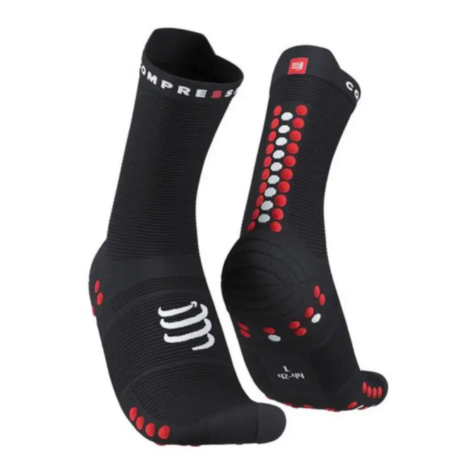 Compressport | Pro Racing Socks V4 | Run High | Black / Red Compressport