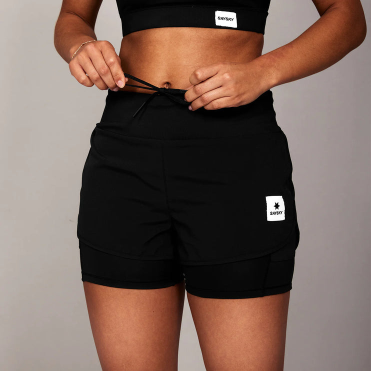 Saysky | 2-in-1 Pace Shorts 3'' | Dames | Black