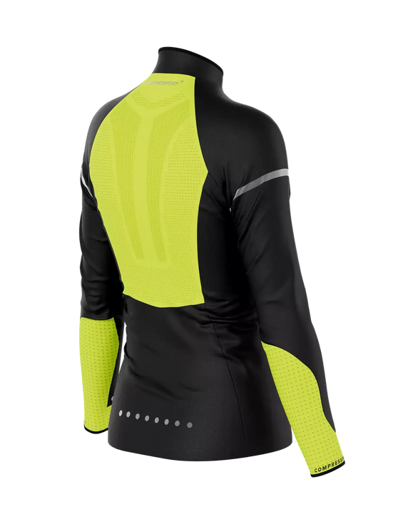 Compressport | Hurricane Windproof Jacket Flash | Dames | Black / Fluo Yellow Compressport