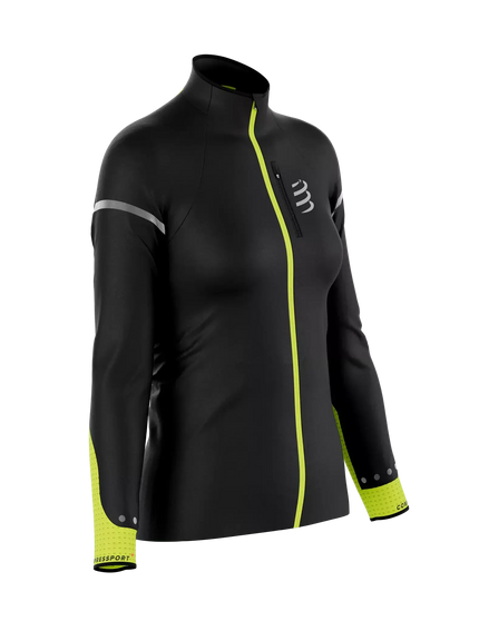 Compressport | Hurricane Windproof Jacket Flash | Dames | Black / Fluo Yellow Compressport