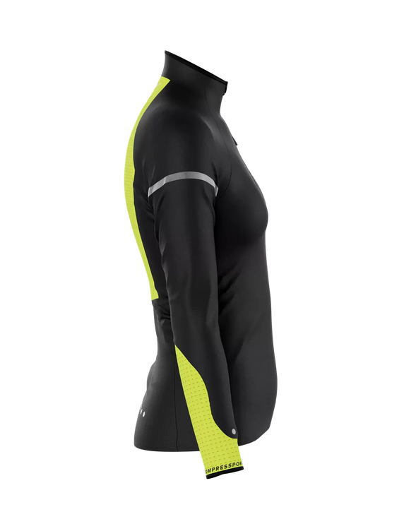 Compressport | Hurricane Windproof Jacket Flash | Dames | Black / Fluo Yellow Compressport