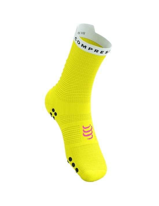 Compressport | Pro Racing Socks V4 | Run High | Safe Yellow / White