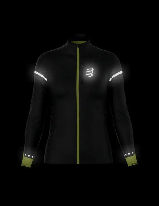 Compressport | Hurricane Windproof Jacket Flash | Dames | Black / Fluo Yellow Compressport